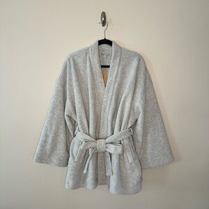 SKIMS Grey Fleece Wrap Jacket - S